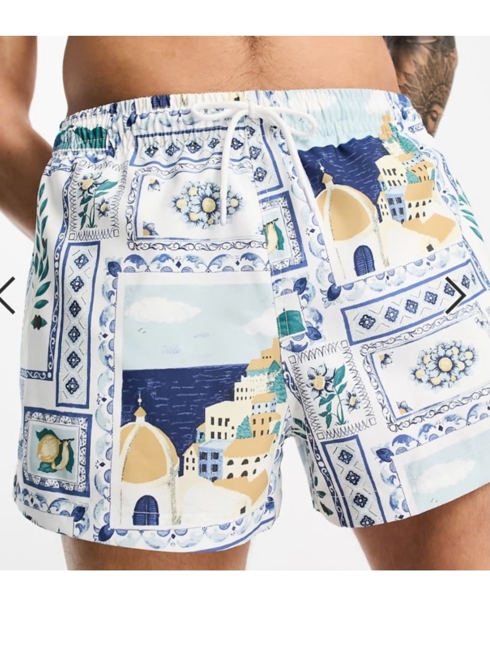 A&F Abercrombie & Fitch 6 Inch Cabana Postcard Swim Shorts Small Resort Vacation